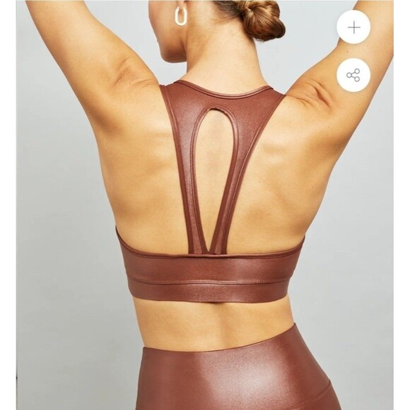 Carbon 38 Action Sports Bra 2.0 Takara Shine Cappuccino Brown Size Small Padded - Picture 2 of 14